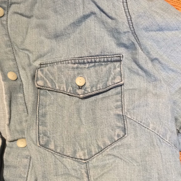 Button up chambray shirt Sz xs - Picture 2 of 6
